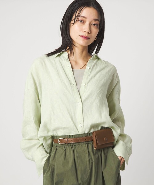 green label relaxing（グリーンレーベルリラクシング）の「【結論シリーズ】リネンバランスシャツ［size SHORTあり］（シャツ/ブラウス・レディース・ナチュラル/ライトブルー/ライトピンク/ブラウン/ライム/ダークグレー/その他1・FREE/SHORT）」の20枚目の写真