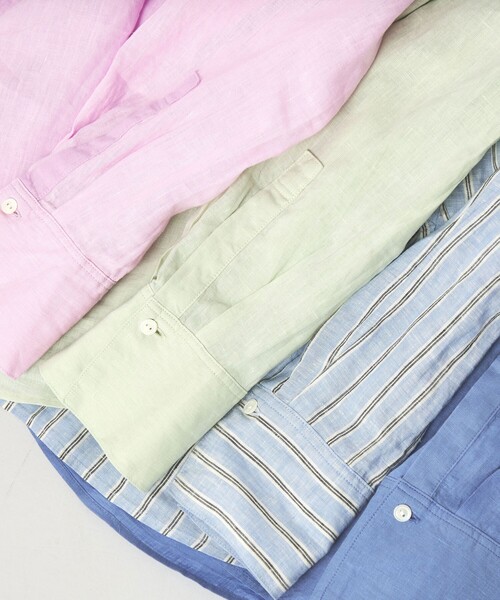 green label relaxing（グリーンレーベルリラクシング）の「［size SHORTあり］リネンバランスシャツ（シャツ/ブラウス・レディース・ナチュラル/ライトブルー/ライトピンク/ブラウン/ライム/ダークグレー/その他1・FREE/SHORT）」の11枚目の写真