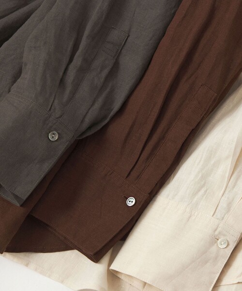 green label relaxing（グリーンレーベルリラクシング）の「［size SHORTあり］リネンバランスシャツ（シャツ/ブラウス・レディース・ナチュラル/ライトブルー/ライトピンク/ブラウン/ライム/ダークグレー/その他1・FREE/SHORT）」の10枚目の写真