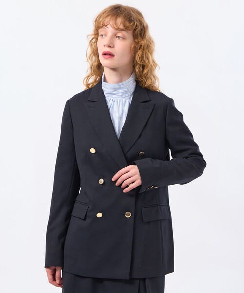 MACKINTOSH PHILOSOPHY(マッキントッシュ フィロソフィー)の「【TROTTER(トロッター)シリーズ】【RETFORD(レットフォード)】アクションツイル(テーラードジャケット・レディース・ダークネイビー/ベージュ・38/36)」の2枚目の写真