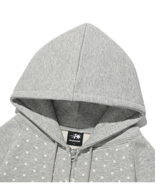 NICE GHOST CLUB(ナイスゴーストクラブ)の「DOT 3STAR RAGLAN CROP HOODIE ZIP UP_GREY(NG2GSUM493A)(パーカー・レディース・グレー・SMALL/MEDIUM)」の4枚目の写真
