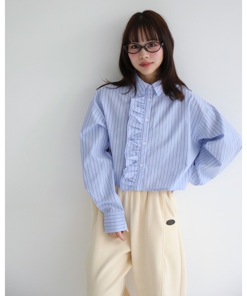 JUMELLE(ジュメロ)の「ストライプフリルブラウス(シャツ/ブラウス・レディース・ピンク/ブルー・MEDIUM)」の17枚目の写真