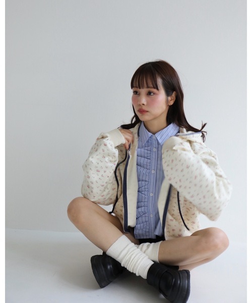 JUMELLE(ジュメロ)の「ストライプフリルブラウス(シャツ/ブラウス・レディース・ピンク/ブルー・MEDIUM)」の6枚目の写真