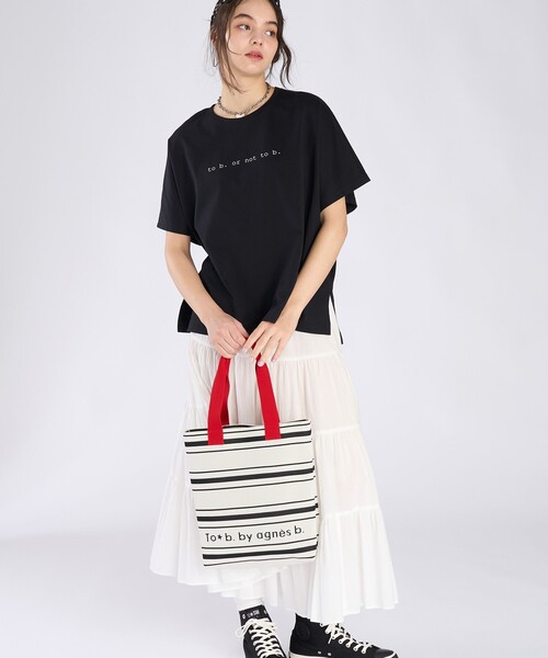 To b. by agnes b.（トゥービーバイアニエスベー）の「To b. by agnes b. × NEEDBY heritage TO B. OR NOT TO B. BIG TS（Tシャツ/カットソー・レディース・ブラック・FREE）」の6枚目の写真