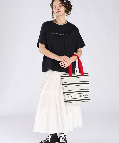 To b. by agnes b.（トゥービーバイアニエスベー）の「To b. by agnes b. × NEEDBY heritage TO B. OR NOT TO B. BIG TS（Tシャツ/カットソー・レディース・ブラック・FREE）」の7枚目の写真