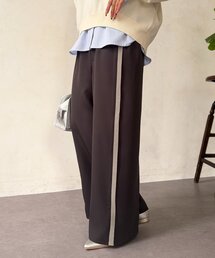 Chez toi | リブラインストレッチストレートパンツ(その他パンツ)