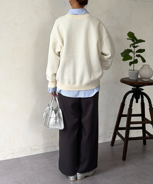 Chez toi（シェトワ）の「リブラインストレッチストレートパンツ（その他パンツ・レディース・ライトグレー/ネイビー/チャコールグレー・FREE）」の8枚目の写真