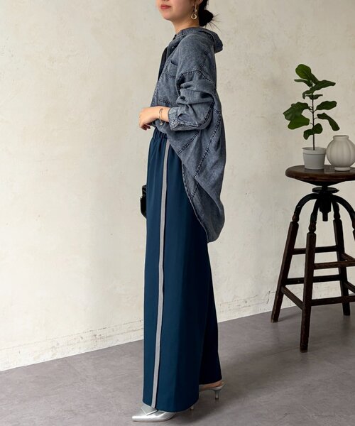 Chez toi（シェトワ）の「リブラインストレッチストレートパンツ（その他パンツ・レディース・ライトグレー/ネイビー/チャコールグレー・FREE）」の13枚目の写真