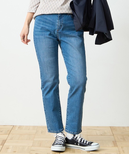 DECOY SINCE 1981（デコイシンスイチキュウハチイチ）の「ストレッチデニムスリムパンツ【ウエストゴム・大きいサイズあり】（その他パンツ・レディース・ネイビー/ブルー・64/67/70/76/80）」の2枚目の写真