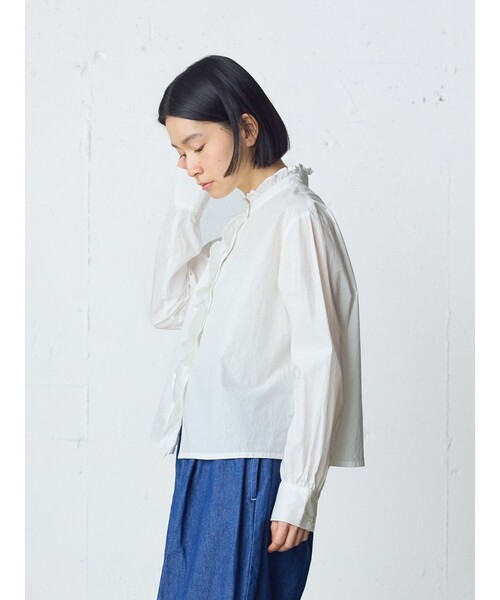 MidiUmi(ミディウミ)の「MidiUmi フロントフリルレースシャツ(シャツ/ブラウス・レディース・ブラック/オフホワイト・FREE)」の7枚目の写真