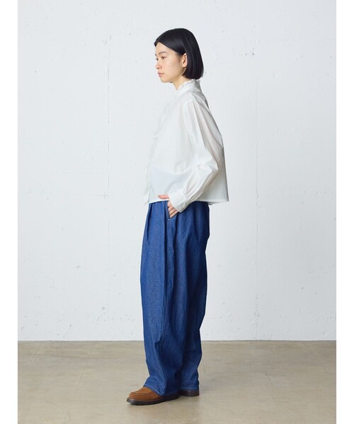 MidiUmi(ミディウミ)の「MidiUmi フロントフリルレースシャツ(シャツ/ブラウス・レディース・ブラック/オフホワイト・FREE)」の12枚目の写真