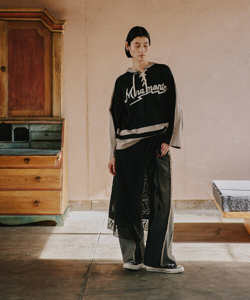 Freada（フリーダ）の「Freada/フリーダ 配色カーブデニム（デニムパンツ・レディース・ブラック/ブルー・MEDIUM/SMALL）」の16枚目の写真