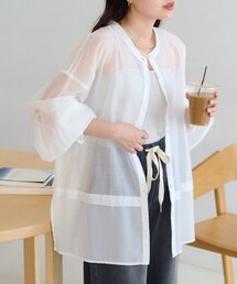 CIAOPANIC TYPY | ≪裾レイヤード≫シアーバンドカラーシャツ(シャツ/ブラウス)
