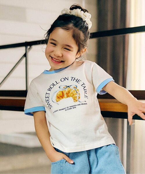 apres les cours（アプレレクール）の「【リンク/WEB限定】4柄転写モチーフTシャツ（Tシャツ/カットソー・キッズ・ピンク/ミント/アイボリー/オフホワイト・140/130/120/110/100/90/80）」の2枚目の写真