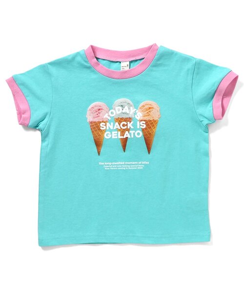 apres les cours（アプレレクール）の「【リンク/WEB限定】4柄転写モチーフTシャツ（Tシャツ/カットソー・キッズ・ピンク/ミント/アイボリー/オフホワイト・140/130/120/110/100/90/80）」の7枚目の写真