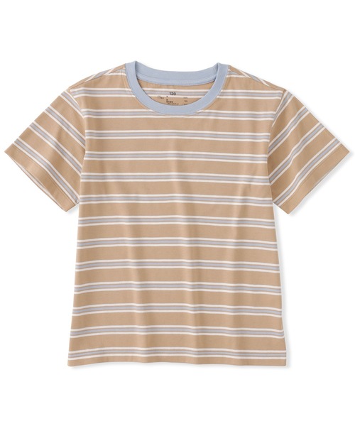 無印良品(ムジルシリョウヒン)の「キッズ 綿天竺編みクルーネック半袖Tシャツ ボーダー(Tシャツ/カットソー・キッズ・ブラック系/ブルー系/ピンク系/ホワイト系/ライトグリーン系/ネイビー系/パープル系/ベージュ系/ライトオレンジ系・110/120/130/140/150)」の3枚目の写真