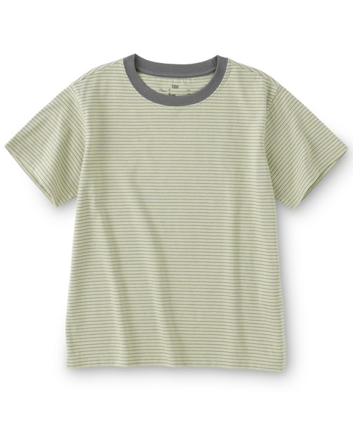 無印良品(ムジルシリョウヒン)の「キッズ 綿天竺編みクルーネック半袖Tシャツ ボーダー(Tシャツ/カットソー・キッズ・ブラック系/ブルー系/ピンク系/ホワイト系/ライトグリーン系/ネイビー系/パープル系・110/120/130/140/150)」の3枚目の写真