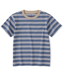 無印良品（ムジルシリョウヒン）の「キッズ 綿天竺編みクルーネック半袖Ｔシャツ ボーダー（Tシャツ/カットソー）」