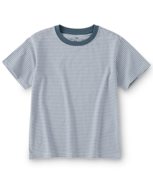 無印良品(ムジルシリョウヒン)の「キッズ 綿天竺編みクルーネック半袖Tシャツ ボーダー(Tシャツ/カットソー・キッズ・ブラック系/ブルー系/ピンク系/ホワイト系/ライトグリーン系/ネイビー系/パープル系・110/120/130/140/150)」の5枚目の写真