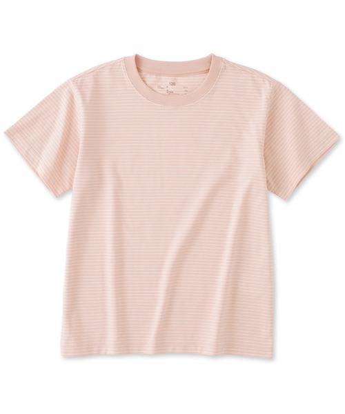 無印良品(ムジルシリョウヒン)の「キッズ 綿天竺編みクルーネック半袖Tシャツ ボーダー(Tシャツ/カットソー・キッズ・ブラック系/ブルー系/ピンク系/ホワイト系/ライトグリーン系/ネイビー系/パープル系・110/120/130/140/150)」の7枚目の写真