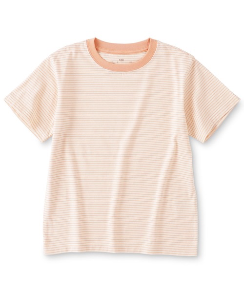 無印良品(ムジルシリョウヒン)の「キッズ 綿天竺編みクルーネック半袖Tシャツ ボーダー(Tシャツ/カットソー・キッズ・ブラック系/ブルー系/ピンク系/ホワイト系/ライトグリーン系/ネイビー系/パープル系/ベージュ系/ライトオレンジ系・110/120/130/140/150)」の9枚目の写真