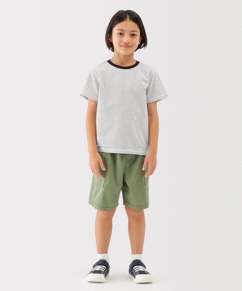 無印良品(ムジルシリョウヒン)の「キッズ 綿天竺編みクルーネック半袖Tシャツ ボーダー(Tシャツ/カットソー・キッズ・ブラック系/ブルー系/ピンク系/ホワイト系/ライトグリーン系/ネイビー系/パープル系・110/120/130/140/150)」の21枚目の写真