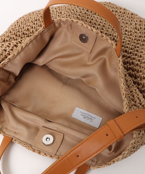 cache cache（カシュ カシュ）の「カシュカシュ cachecache / 丸底バケットクロッシュ2wayトート カゴバッグ（かごバッグ・レディース・キャメル/ベージュ系その他/ブラック・FREE）」の7枚目の写真