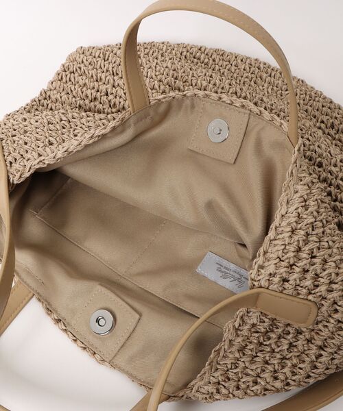 cache cache（カシュ カシュ）の「カシュカシュ cachecache / 丸底バケットクロッシュ2wayトート カゴバッグ（かごバッグ・レディース・キャメル/ベージュ系その他/ブラック・FREE）」の8枚目の写真