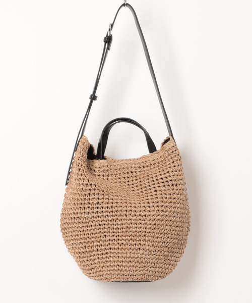 cache cache(カシュ カシュ)の「カシュカシュ cachecache / 丸底バケットクロッシュ2wayトート カゴバッグ(かごバッグ・レディース・キャメル/ベージュ系その他/ブラック・FREE)」の11枚目の写真