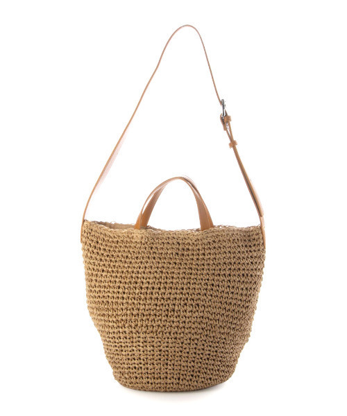 cache cache(カシュ カシュ)の「カシュカシュ cachecache / 丸底バケットクロッシュ2wayトート カゴバッグ(かごバッグ・レディース・キャメル/ベージュ系その他/ブラック・FREE)」の21枚目の写真