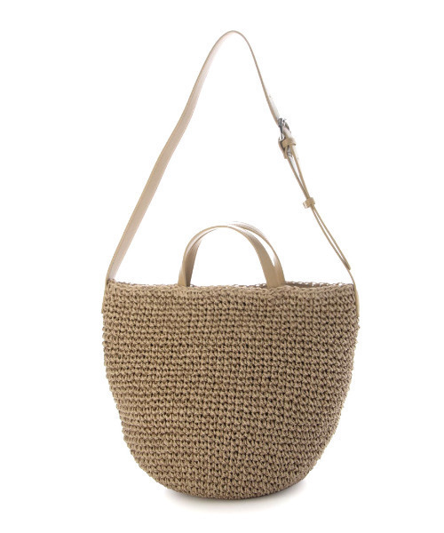 cache cache(カシュ カシュ)の「カシュカシュ cachecache / 丸底バケットクロッシュ2wayトート カゴバッグ(かごバッグ・レディース・キャメル/ベージュ系その他/ブラック・FREE)」の12枚目の写真