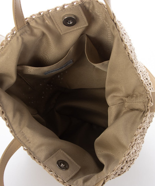 cache cache(カシュ カシュ)の「カシュカシュ cachecache / 丸底バケットクロッシュ2wayトート カゴバッグ(かごバッグ・レディース・キャメル/ベージュ系その他/ブラック・FREE)」の16枚目の写真