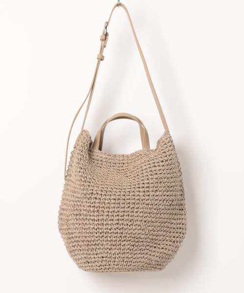 cache cache(カシュ カシュ)の「カシュカシュ cachecache / 丸底バケットクロッシュ2wayトート カゴバッグ(かごバッグ・レディース・キャメル/ベージュ系その他/ブラック・FREE)」の20枚目の写真