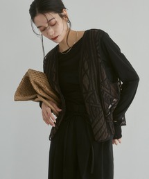 hunch（ハンチ）の「幾何学柄 ネット 刺繍ジレ（ベスト）」