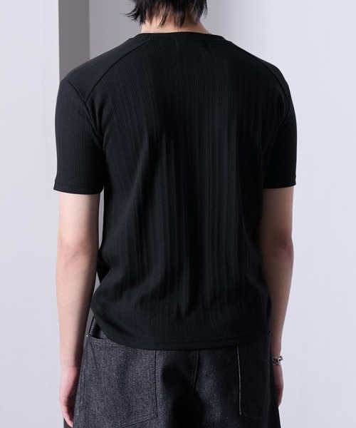 Loose/ルース(ルース)の「スリムフィットショートヘンリーネックTシャツ(Tシャツ/カットソー・メンズ・カーキ/ブラック/オフホワイト・S/L/M)」の15枚目の写真