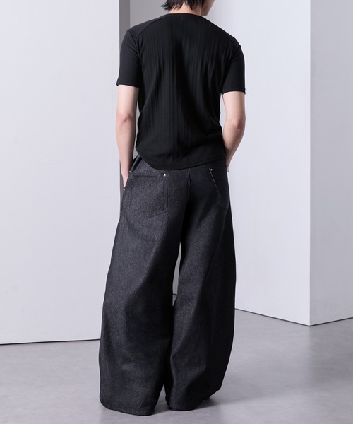 Loose/ルース(ルース)の「スリムフィットショートヘンリーネックTシャツ(Tシャツ/カットソー・メンズ・カーキ/ブラック/オフホワイト・S/L/M)」の19枚目の写真