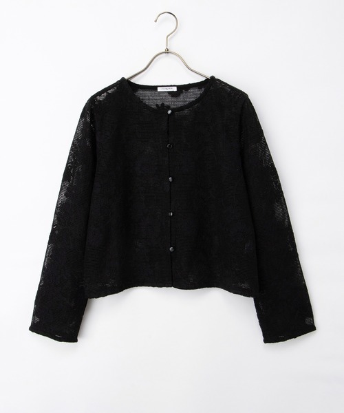Honeys(ハニーズ)の「刺繍メッシュカーディガン(カーディガン/ボレロ・レディース・ブラック/アイボリー/ベージュ・S/M/LL/L)」の19枚目の写真