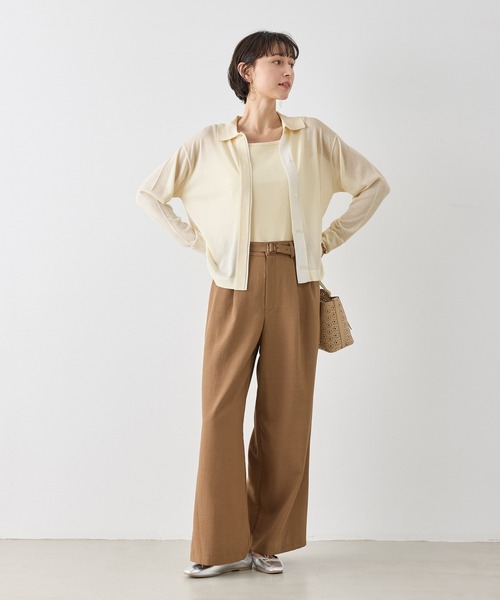 ROPE' PICNIC（ロペピクニック）の「配色デザインカーディガン&インナーアンサンブル（アンサンブル・レディース・ダークブラウン/ネイビー/キナリ・FREE）」の14枚目の写真