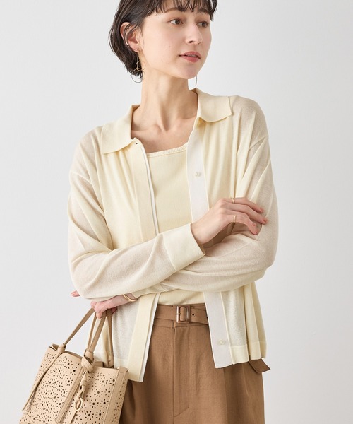 ROPE' PICNIC（ロペピクニック）の「配色デザインカーディガン&インナーアンサンブル（アンサンブル・レディース・ダークブラウン/ネイビー/キナリ・FREE）」の16枚目の写真