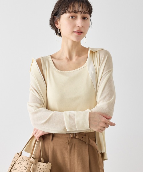 ROPE' PICNIC（ロペピクニック）の「配色デザインカーディガン&インナーアンサンブル（アンサンブル・レディース・ダークブラウン/ネイビー/キナリ・FREE）」の18枚目の写真