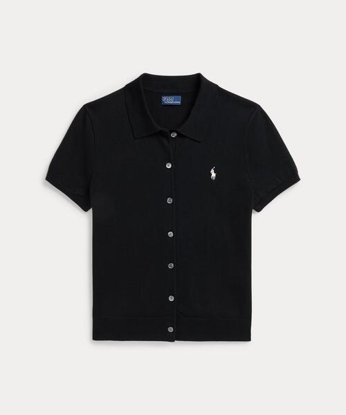 POLO RALPH LAUREN(ポロ ラルフ ローレン)の「ショートスリーブ ボタンド カーディガン(カーディガン/ボレロ・レディース・ブラック系1・L/M/S/XL/XS)」の1枚目の写真