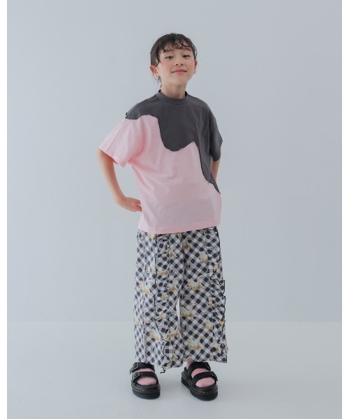 unica(ユニカ)の「twoピースバイカラーTシャツ(Tシャツ/カットソー・キッズ・ブルー系その他/ブラック×ホワイト/グレー×ピンク・L)」の6枚目の写真