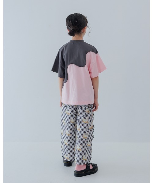 unica(ユニカ)の「twoピースバイカラーTシャツ(Tシャツ/カットソー・キッズ・ブルー系その他/ブラック×ホワイト/グレー×ピンク・L)」の7枚目の写真