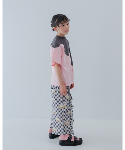 unica(ユニカ)の「twoピースバイカラーTシャツ(Tシャツ/カットソー・キッズ・ブルー系その他/ブラック×ホワイト/グレー×ピンク・L)」の8枚目の写真