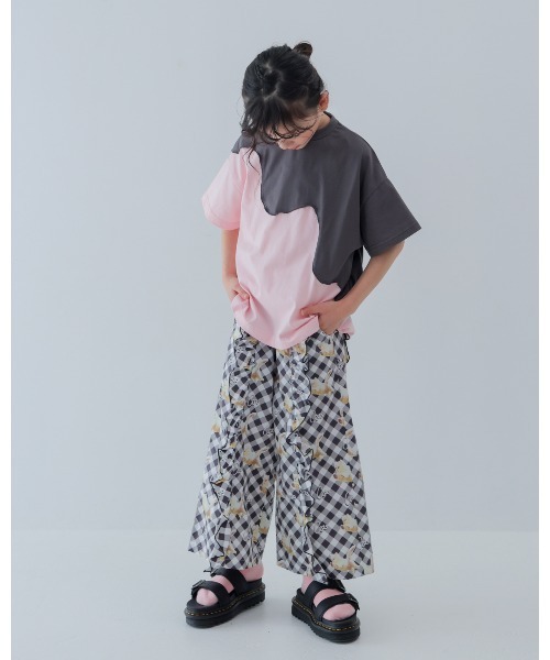 unica(ユニカ)の「twoピースバイカラーTシャツ(Tシャツ/カットソー・キッズ・ブルー系その他/ブラック×ホワイト/グレー×ピンク・L)」の9枚目の写真