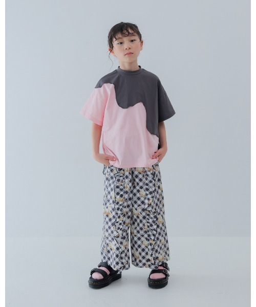 unica(ユニカ)の「twoピースバイカラーTシャツ(Tシャツ/カットソー・キッズ・ブルー系その他/ブラック×ホワイト/グレー×ピンク・L)」の10枚目の写真