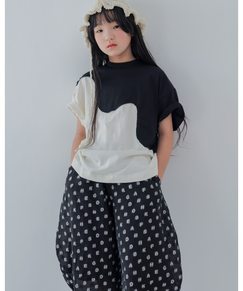 unica(ユニカ)の「twoピースバイカラーTシャツ(Tシャツ/カットソー・キッズ・ブルー系その他/ブラック×ホワイト/グレー×ピンク・L)」の13枚目の写真