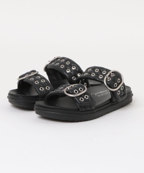 EMU Australia（エミューオーストラリア）の「【EMU Australia】BONDI BUCKLE 2.0（サンダル・レディース・ブラック/ホワイト・23/25/24）」の2枚目の写真