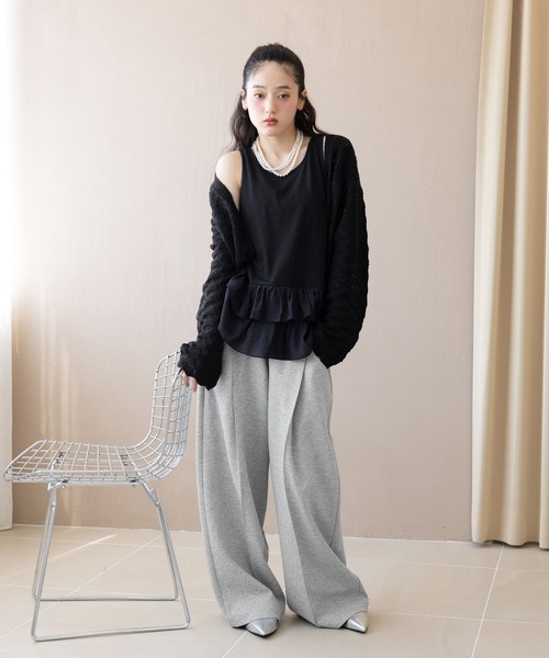 RAGEBLUE(レイジブルー)の「フリルレイヤードタンク(タンクトップ・レディース・ホワイト/グレー・FREE)」の11枚目の写真