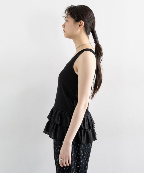 RAGEBLUE(レイジブルー)の「フリルレイヤードタンク(タンクトップ・レディース・ホワイト/グレー・FREE)」の18枚目の写真